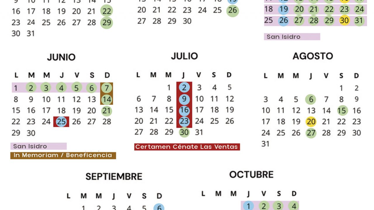 Al completo, el calendario de la temporada 2026 en Las Ventas