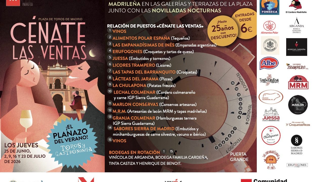 ‘Cénate Las Ventas’ ofrecerá un mercado gastronómico con hasta 15 puestos de productos madrileños